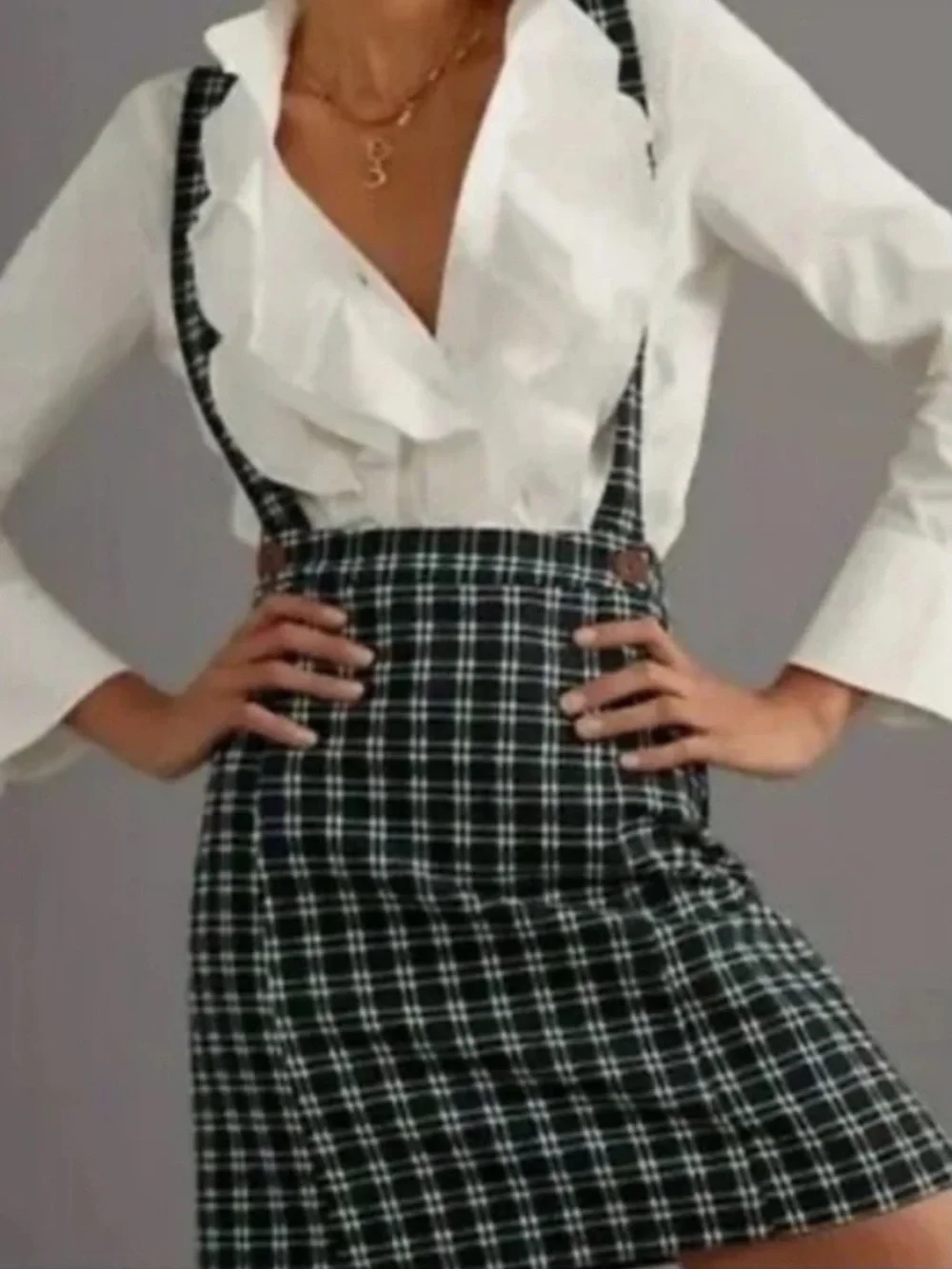 Anthropologie Maeve Plaid Pinafore Mini Skirt, Size 8, NWT